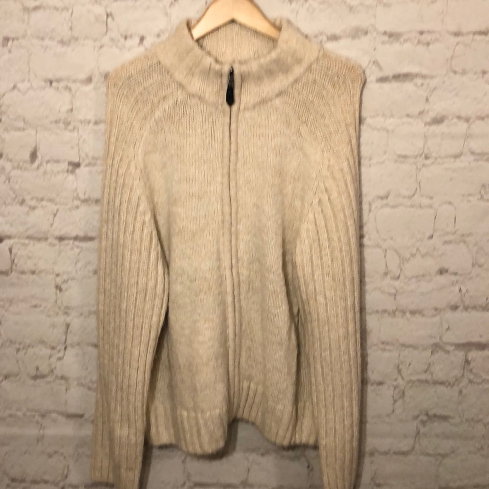 LANESBORO MEN’S OATMEAL CARDIGAN ZIP UP SWEATER